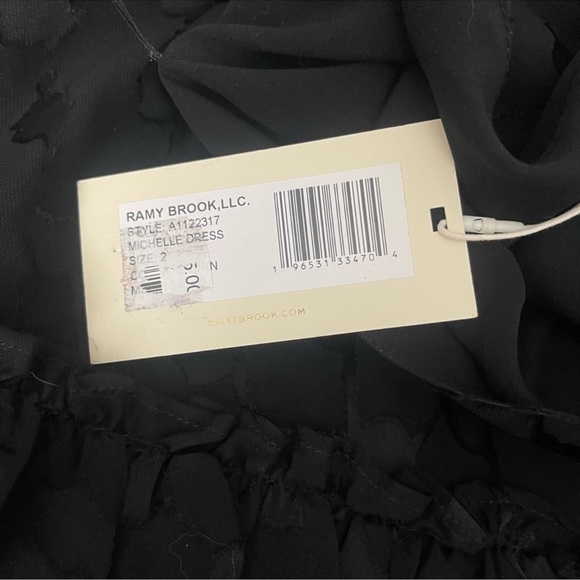 Ramy Brook Michelle Little Black Dress Size 2 Silk Blend One Sleeve Textured New - Picture 6 of 9